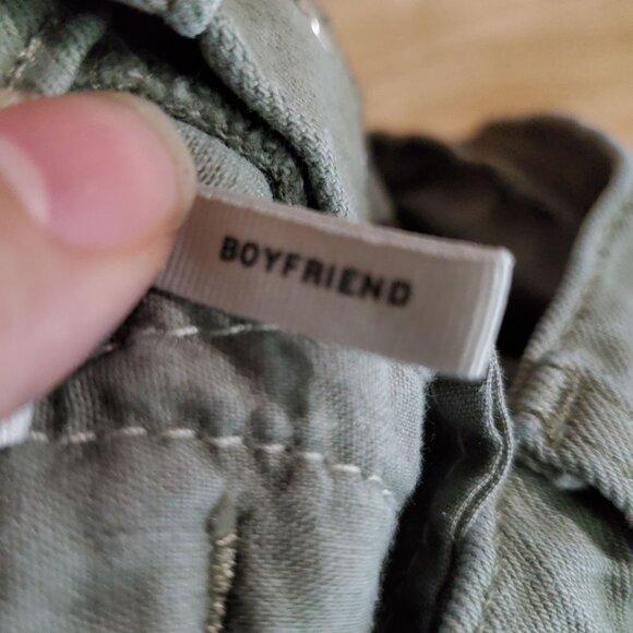 Loft Jeans Womens 27 Green Boyfriend Distressed Cotton Blend Denim Button Fly - Picture 4 of 13